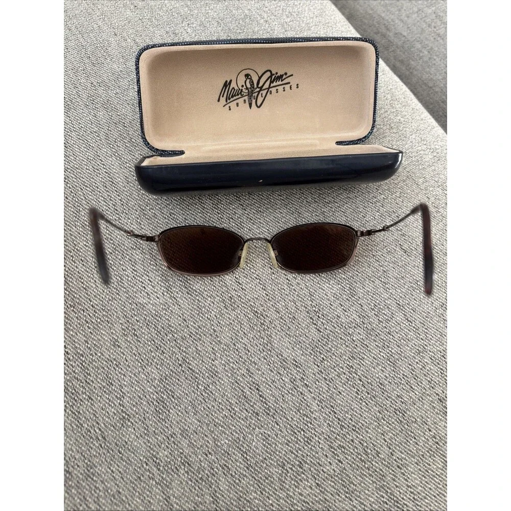 MAUI JIM FLEXON MJ-302-23 DGM BROWNISH POLARIZED SLEEK METAL WRAP SUNGLASSES